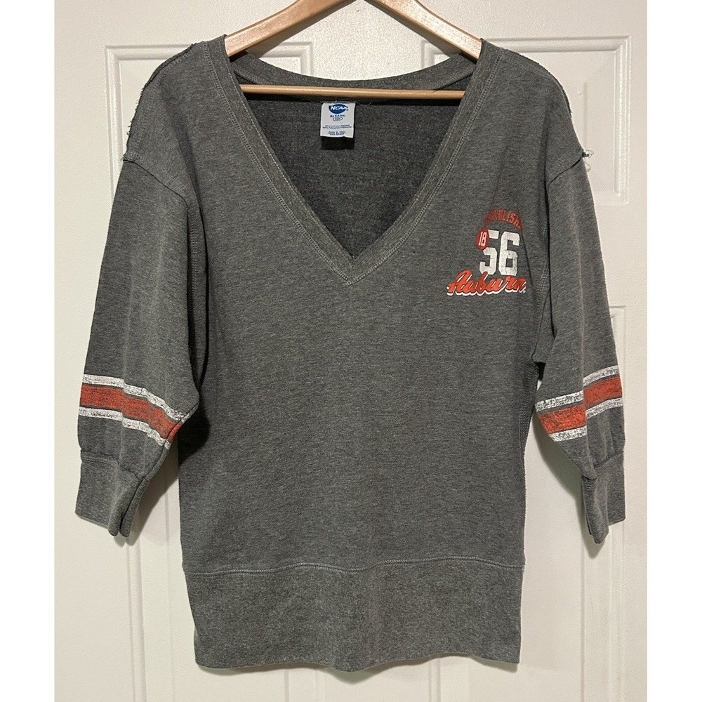 Ladies Auburn Sweatshirt - Establish 1853 Gray - 3/4 sleeves - Medium‎